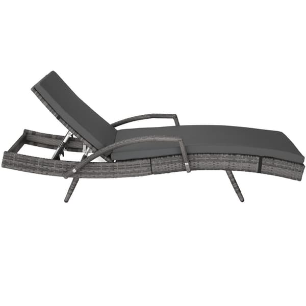 Polyrattan liggestol Océane - grå