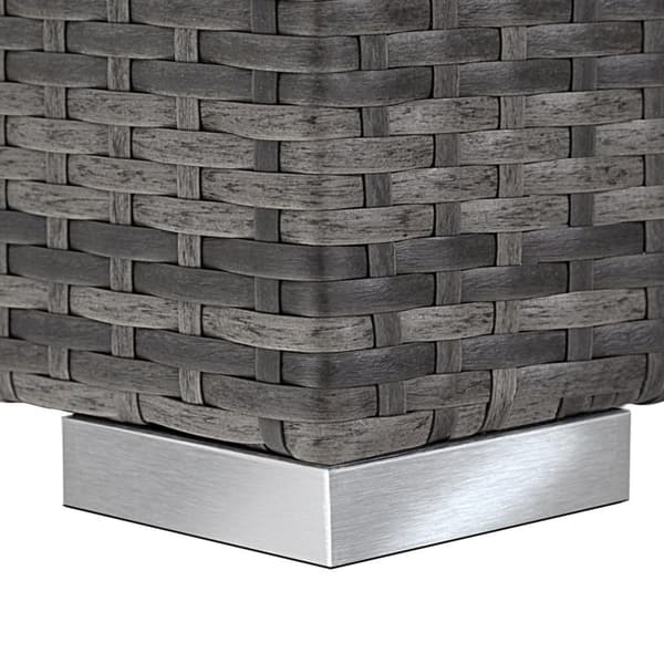Sæt med liggestole + bord i polyrattan/aluminium - grå