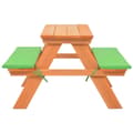 Miniatyrbillede 3 af 6: vidaXL picnicbord med bænke til børn 89 x 79 x 50 cm massivt grantræ