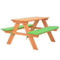 Miniatyrbillede 1 af 6: vidaXL picnicbord med bænke til børn 89 x 79 x 50 cm massivt grantræ