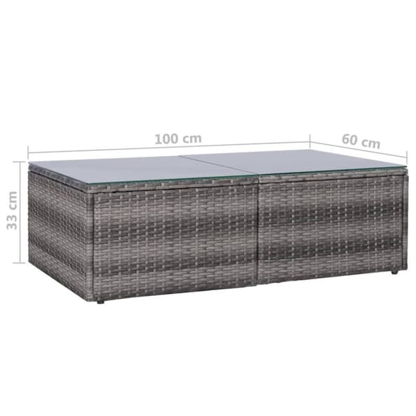 vidaXL haveloungesæt 8 dele med hynder polyrattan grå
