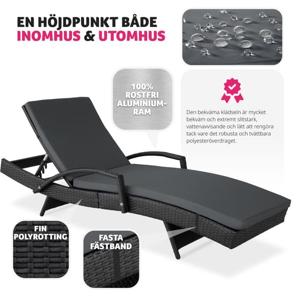 Solsäng i konstrotting Océane - svart