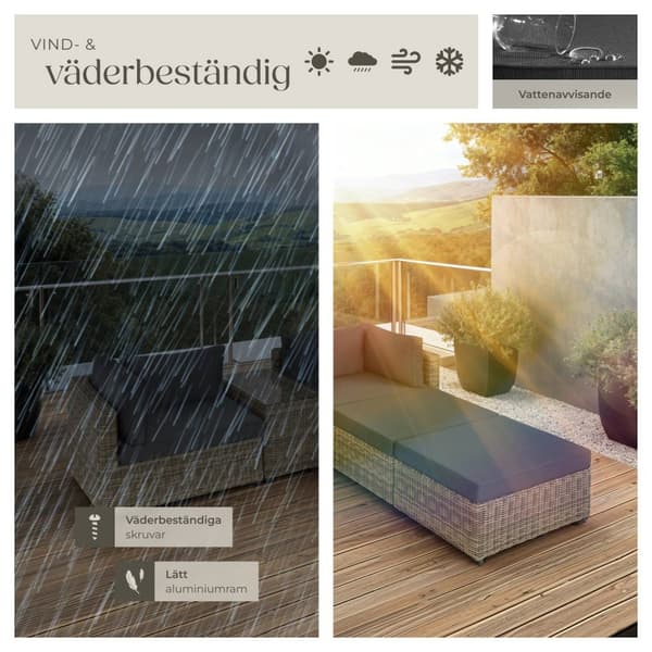 Loungeset/Loungegrupp i konstrotting San Domino - natur