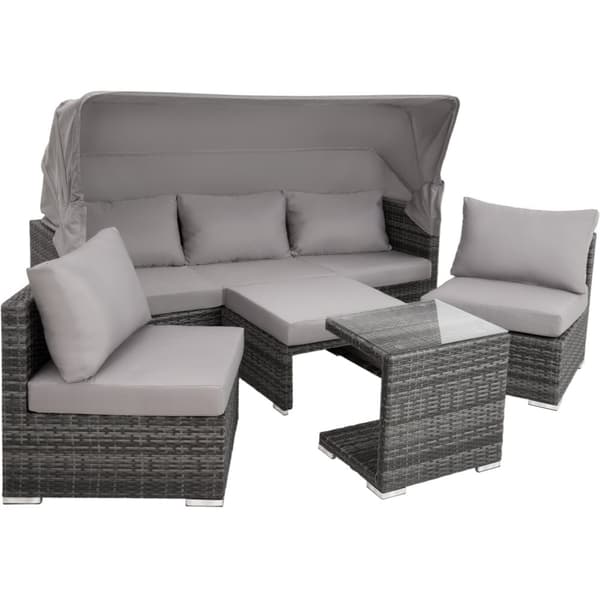 Polyrattan loungesæt San Marino - grå