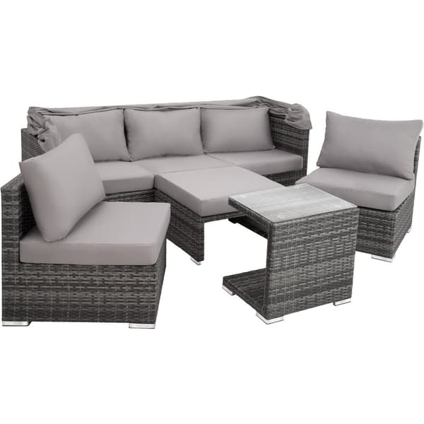 Polyrattan loungesæt San Marino - grå