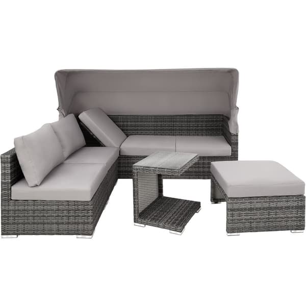 Polyrattan loungesæt San Marino - grå