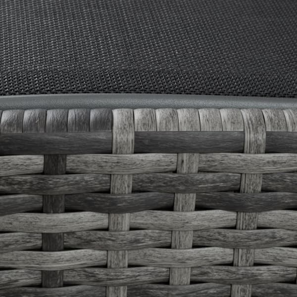 Polyrattan liggestol med nakkepude Delphine - mørkegrå
