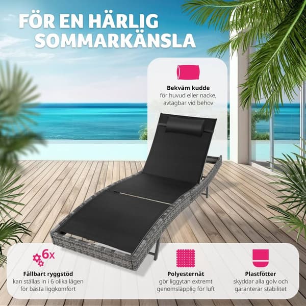 Solsäng konstrotting Delphine - mörkgrå