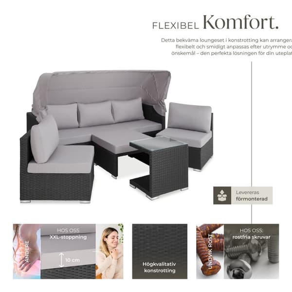 Loungegrupp - Konstrotting San Marino - svart