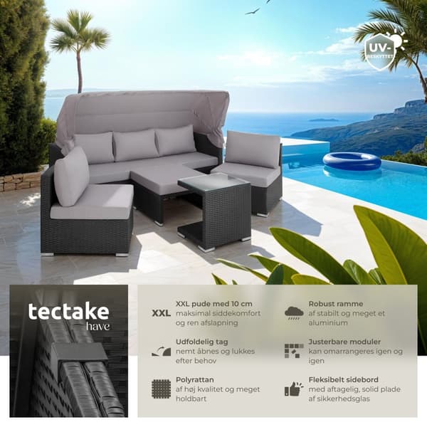 Polyrattan loungesæt San Marino - sort