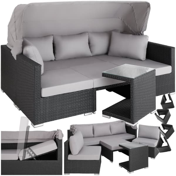 Polyrattan loungesæt San Marino - sort