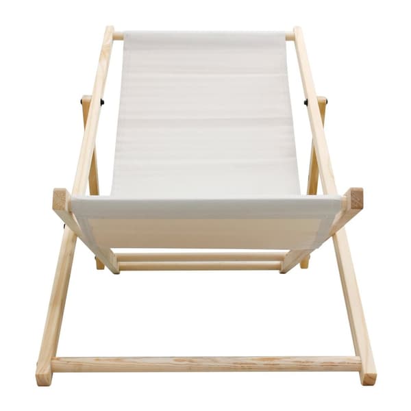 ECD Germany puinen kokoontaitettava kansituoli - 3 makuuasentoa - enintään 120 kg - beige - aurinkotuoli puutarhatuoli rentoutuva lepotuoli rantatuoli