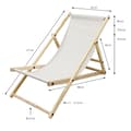 Pikkukuva 7 / 8: ECD Germany puinen kokoontaitettava kansituoli - 3 makuuasentoa - enintään 120 kg - beige - aurinkotuoli puutarhatuoli rentoutuva lepotuoli rantatuoli