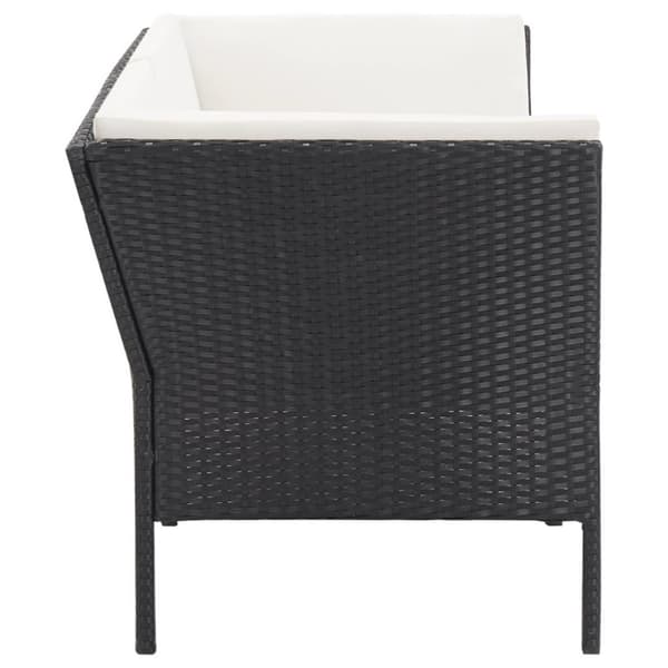 vidaXL haveloungesæt 6 dele med hynder polyrattan sort