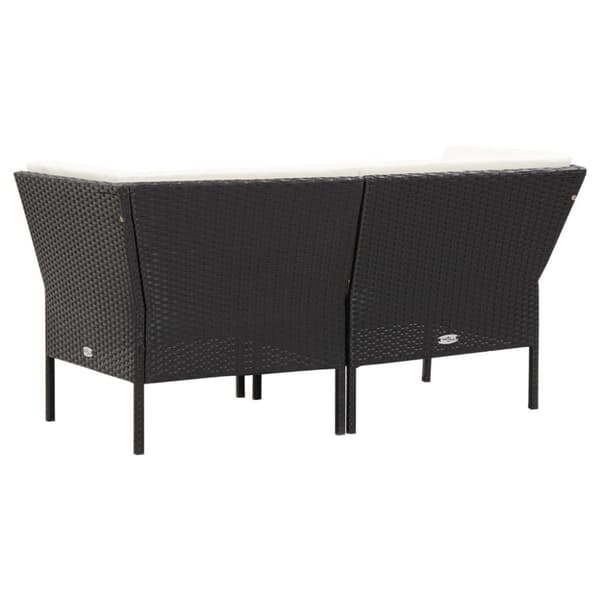 vidaXL haveloungesæt 6 dele med hynder polyrattan sort