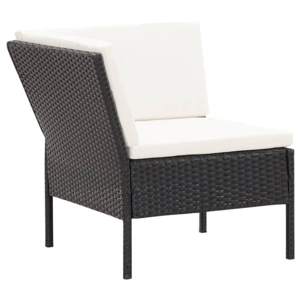 vidaXL haveloungesæt 6 dele med hynder polyrattan sort