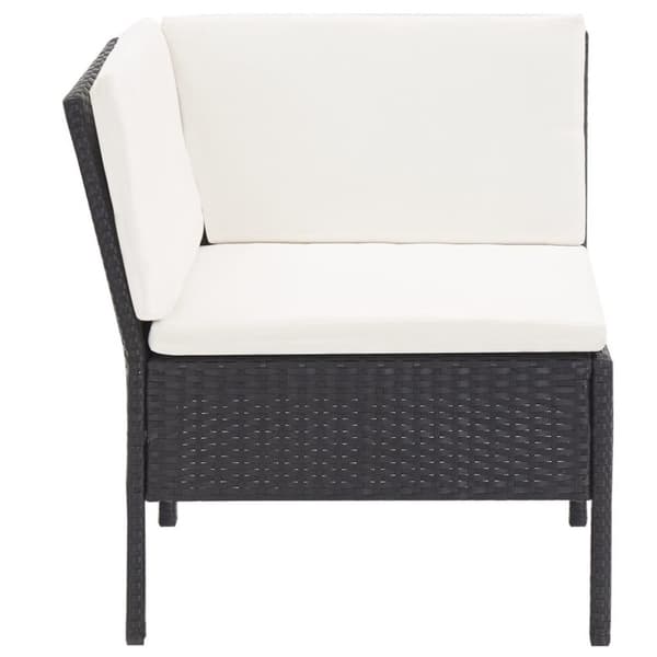vidaXL haveloungesæt 6 dele med hynder polyrattan sort