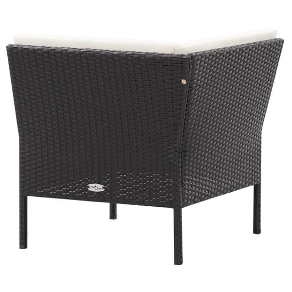 vidaXL haveloungesæt 6 dele med hynder polyrattan sort