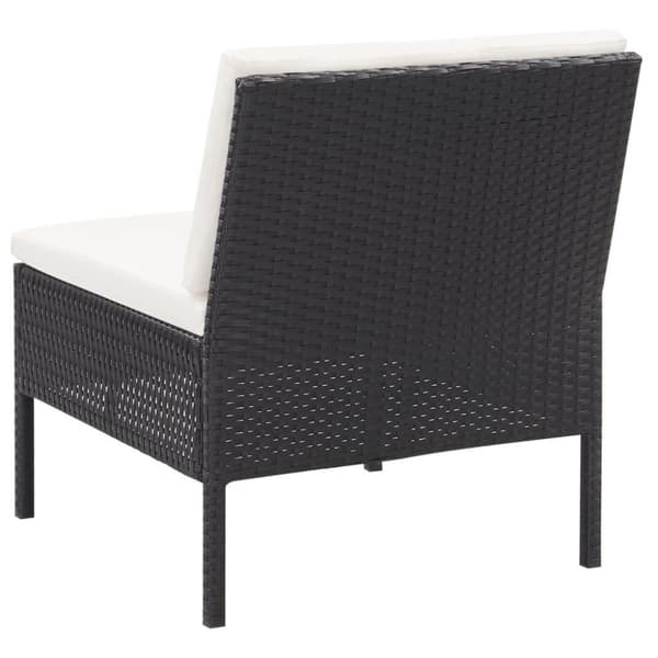 vidaXL haveloungesæt 6 dele med hynder polyrattan sort