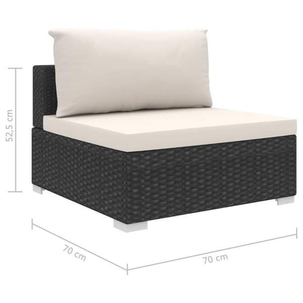 vidaXL haveloungesæt 6 dele med hynder polyrattan sort