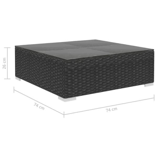 vidaXL haveloungesæt 6 dele med hynder polyrattan sort