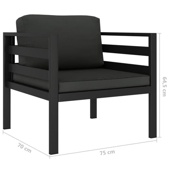 vidaXL Soffgrupp för trädgården 5 delar med dynor aluminium antracit
