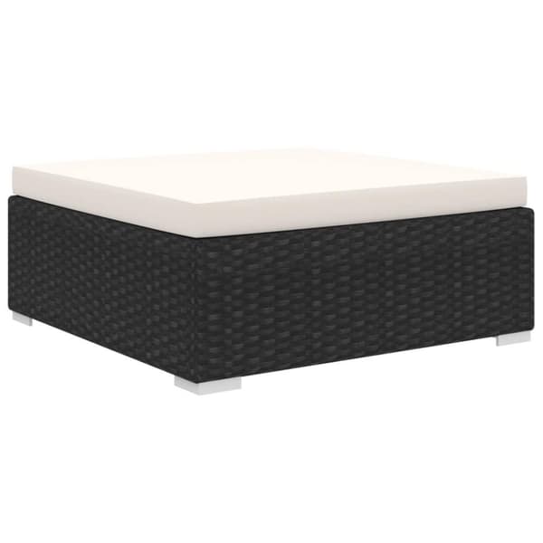 vidaXL haveloungesæt 9 dele med hynder polyrattan sort