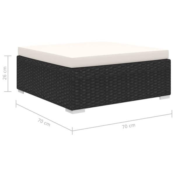vidaXL haveloungesæt 9 dele med hynder polyrattan sort