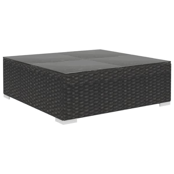vidaXL haveloungesæt 9 dele med hynder polyrattan sort