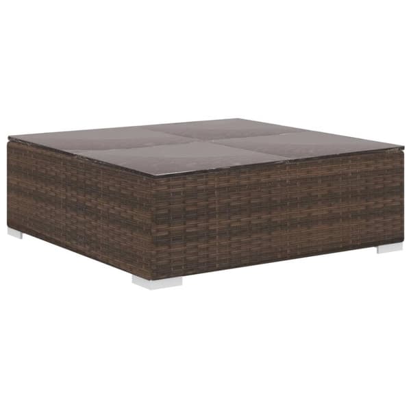 vidaXL haveloungesæt 5 dele med hynder polyrattan brun