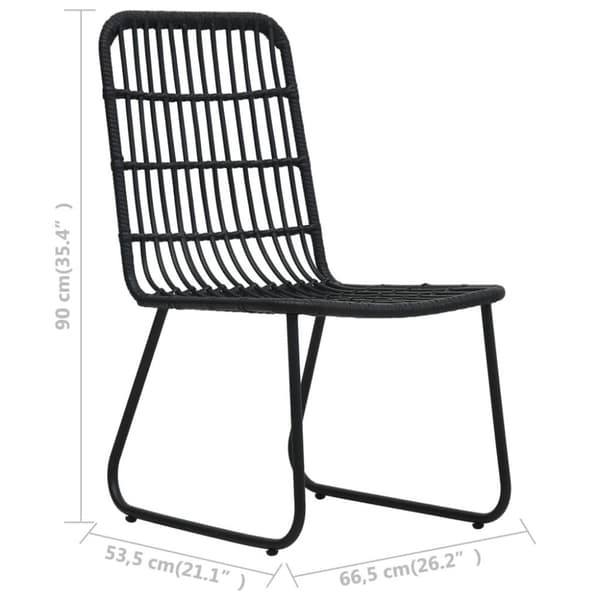 vidaXL bistrosæt 3 dele polyrattan sort