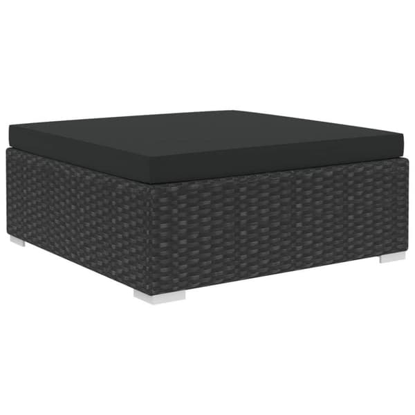 vidaXL haveloungesæt 5 dele med hynder polyrattan sort