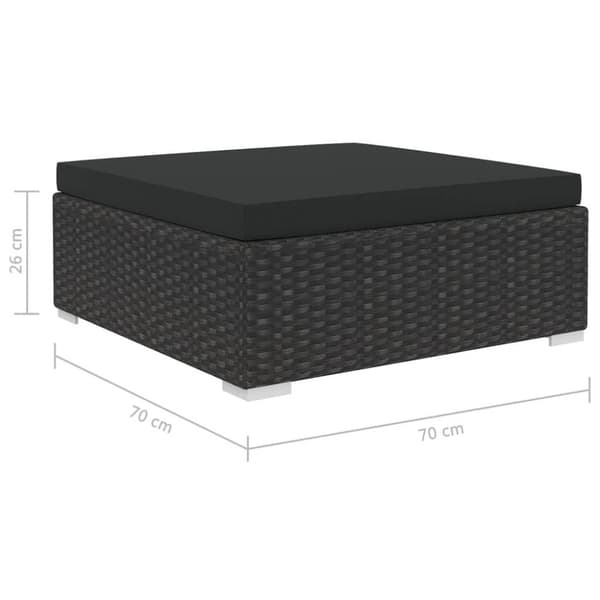 vidaXL haveloungesæt 5 dele med hynder polyrattan sort