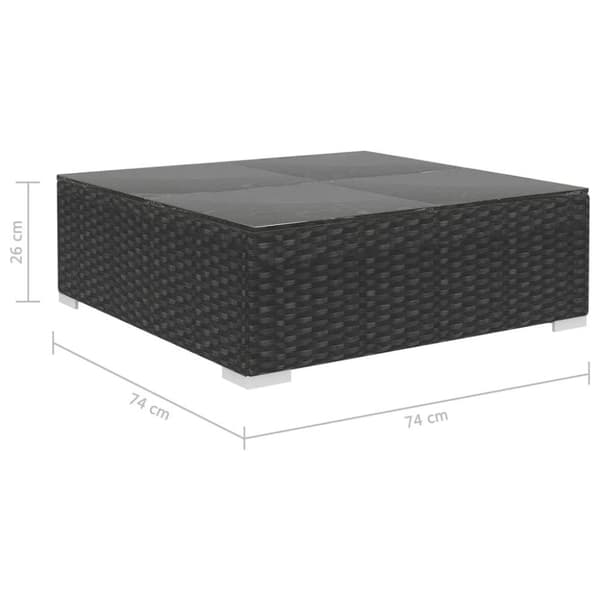 vidaXL haveloungesæt 5 dele med hynder polyrattan sort