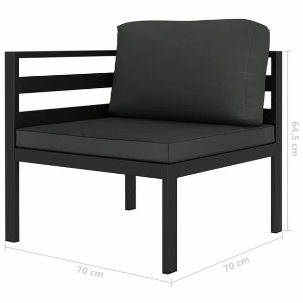 vidaXL sofasæt til haven med hynder 2 dele aluminium antracitgrå