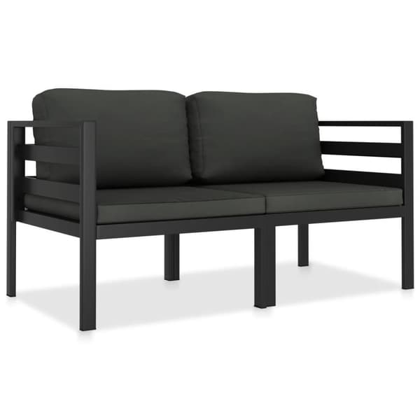vidaXL sofasæt til haven med hynder 2 dele aluminium antracitgrå