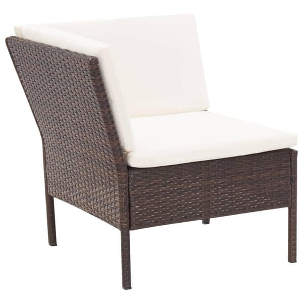 vidaXL haveloungesæt 6 dele med hynder polyrattan brun