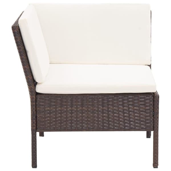 vidaXL haveloungesæt 6 dele med hynder polyrattan brun