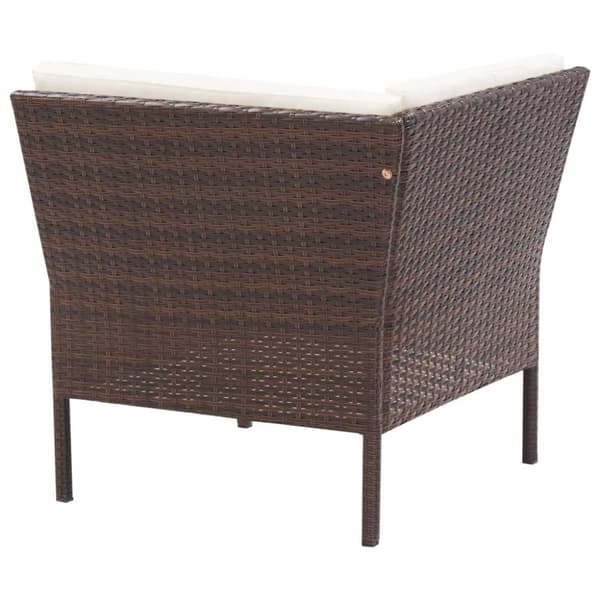 vidaXL haveloungesæt 6 dele med hynder polyrattan brun