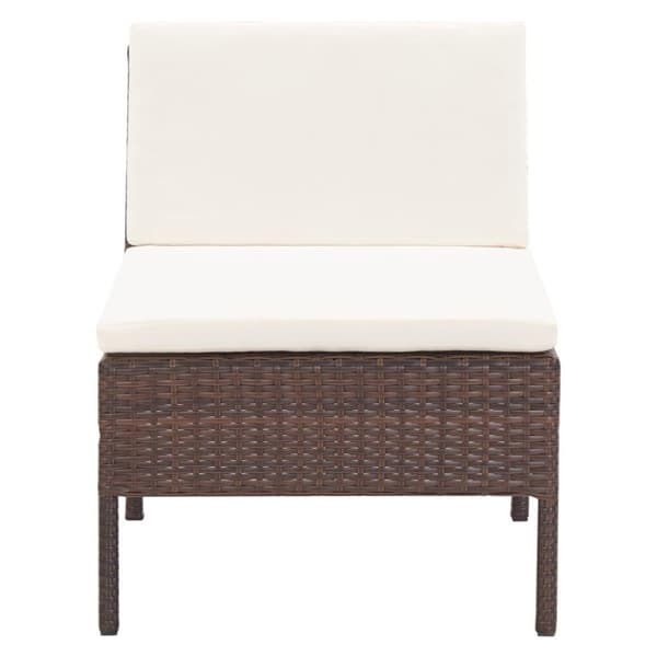 vidaXL haveloungesæt 6 dele med hynder polyrattan brun