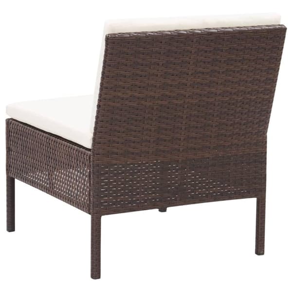vidaXL haveloungesæt 6 dele med hynder polyrattan brun