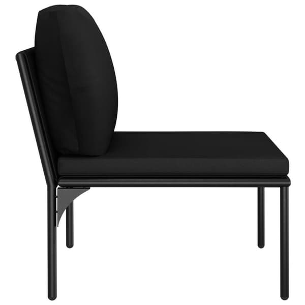 vidaXL Loungegrupp för trädgården med dynor 3 delar svart PVC