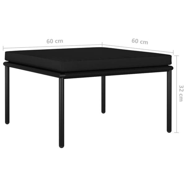 vidaXL Loungegrupp för trädgården med dynor 3 delar svart PVC