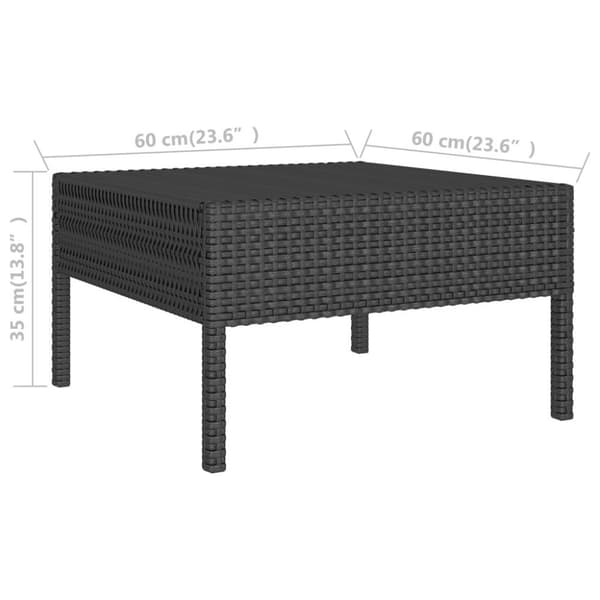 vidaXL Hagesofagruppe med puter 2 deler polyrotting svart