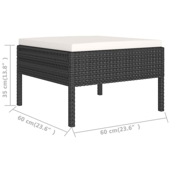 vidaXL Hagesofagruppe med puter 2 deler polyrotting svart