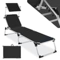 Miniatyrbild 1 av 11: Solstol Aurelie aluminium, 6-faldigt justerbar - svart