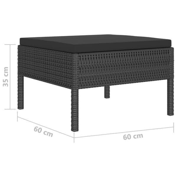 vidaXL Hagesofagruppe med puter 4 deler polyrotting svart