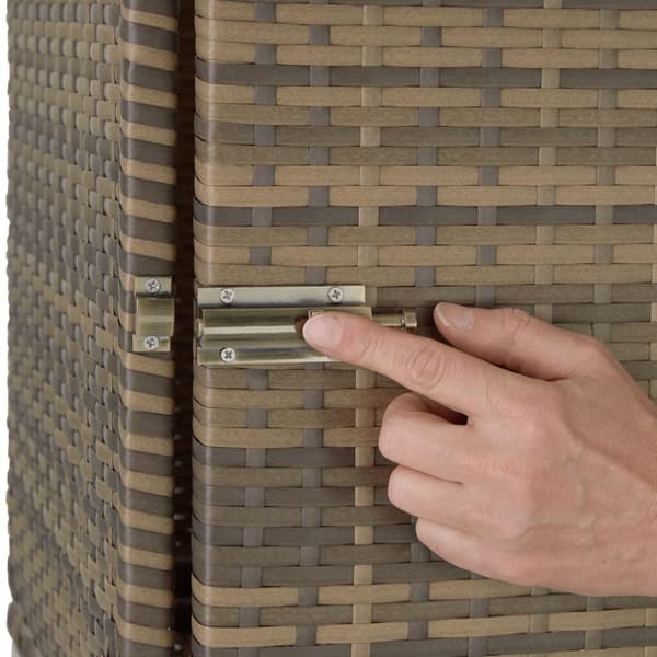 Sæt med liggestole + bord i polyrattan/aluminium - natur