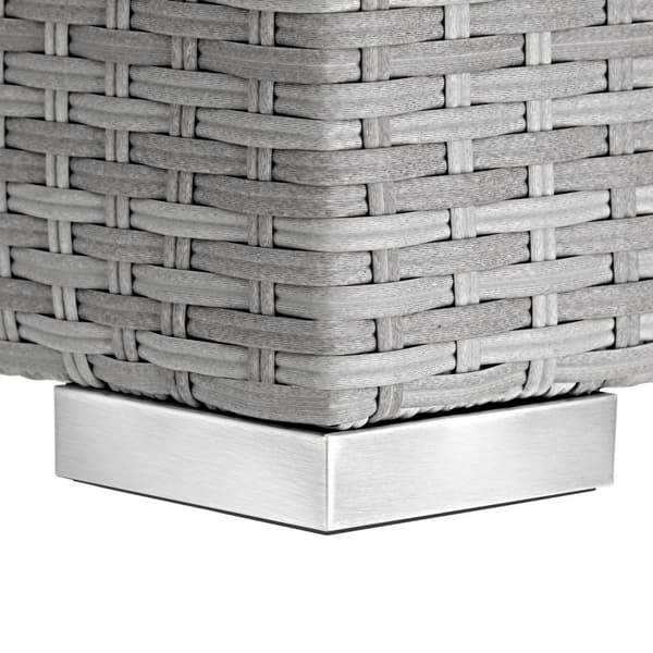Sæt med liggestole + bord i polyrattan/aluminium - lysegrå