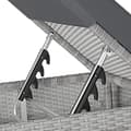 Miniatyrbillede 9 af 11: Sæt med liggestole + bord i polyrattan/aluminium - lysegrå